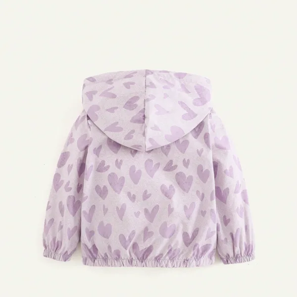 Cárdigan con capucha de diseño de corazón para niña